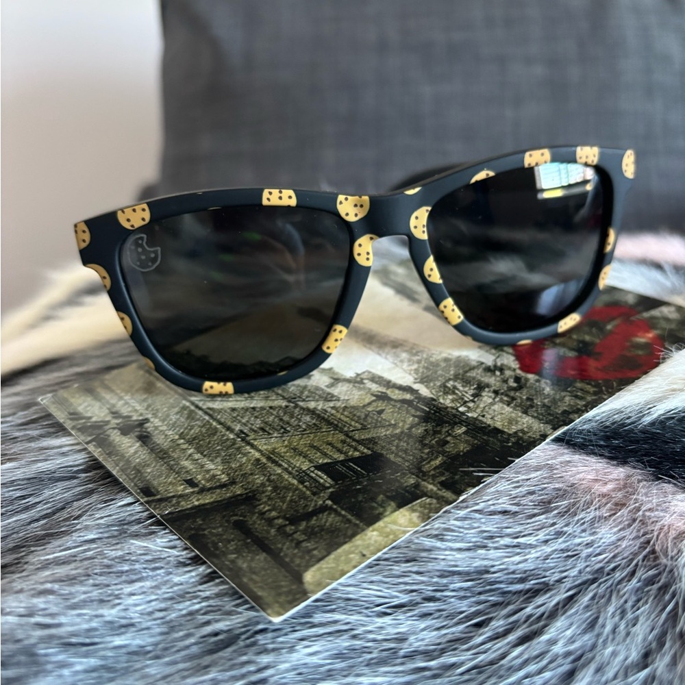 Black Sunglasses with Gold Accents